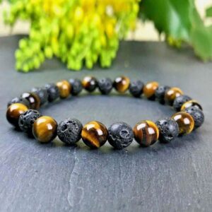 Tiger eye & Lava bracelet