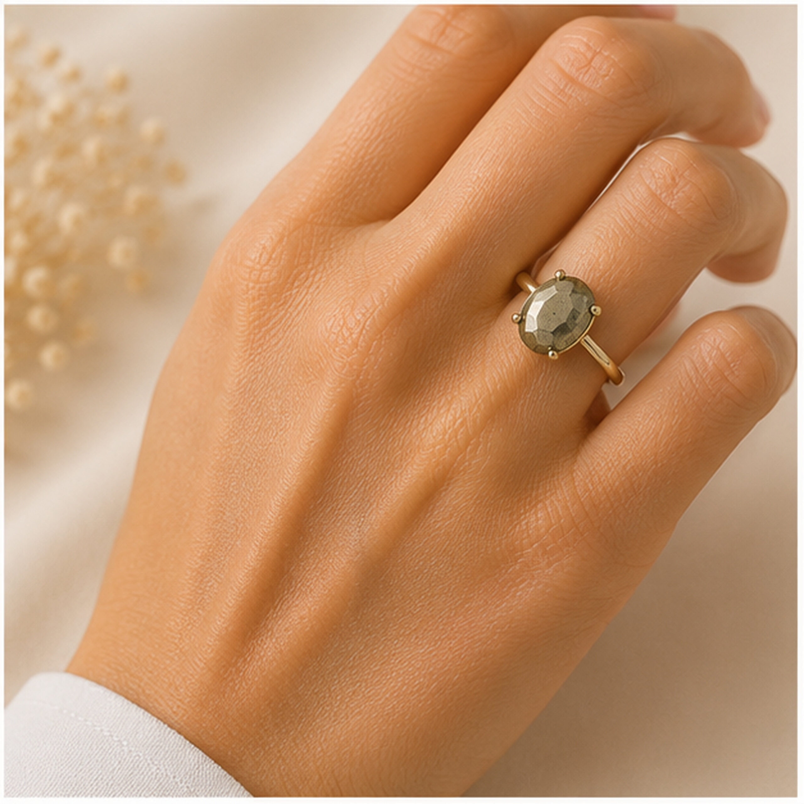 Pyrite rings (white metal) - Image 2